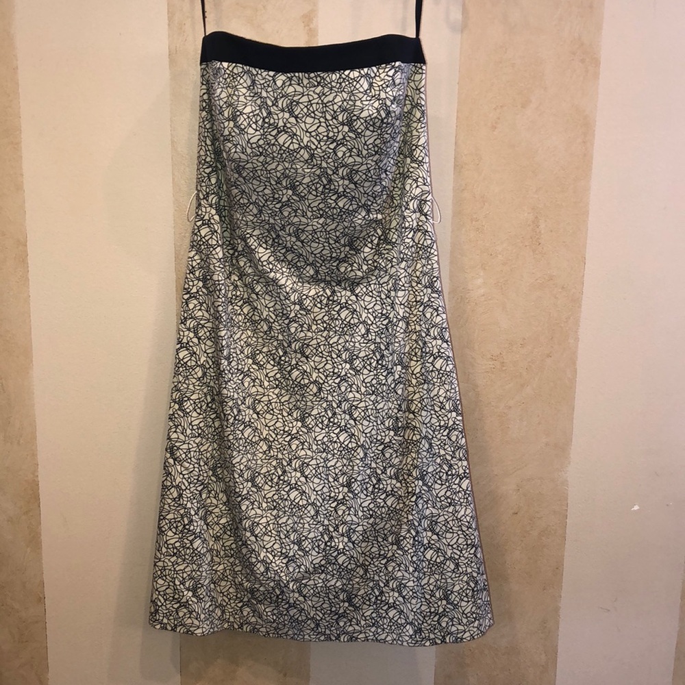 Robin Jordan-Strapless print dress no belt
